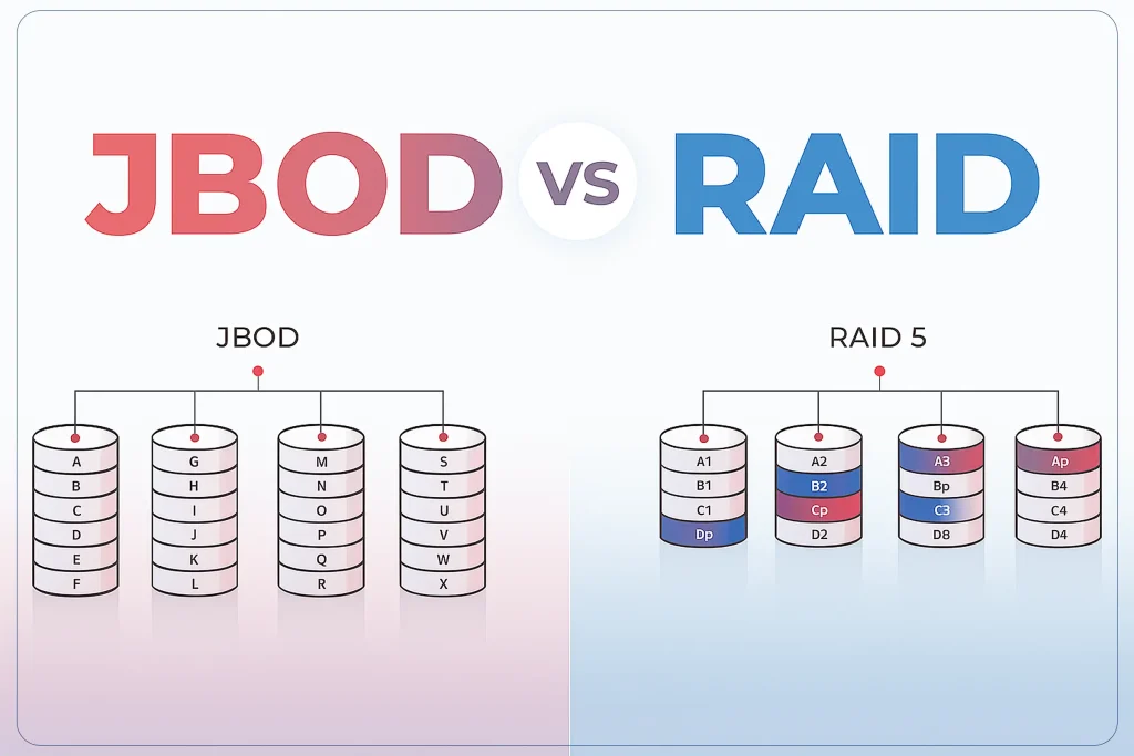 مقایسه JBOD با RAID