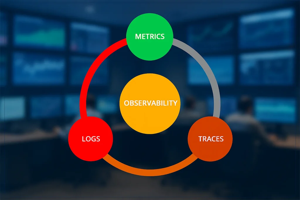3 ستون اصلی مشاهدهپذیری Metrics، Logs، Traces